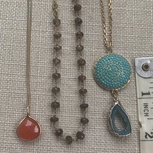 Set Of three gemstone necklaces